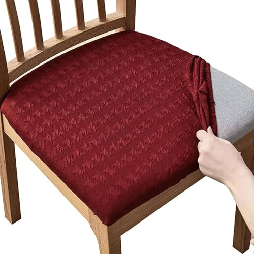 OwkHome Haustierresistentes, Einfarbiges Stuhlhussen-Set for Esszimmerstühle, Waschbare Sitzschutz-Schonbezüge(Red,2 Pieces) von OwkHome
