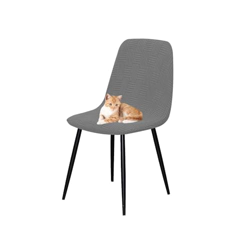 OwkHome Jacquard Modern Stuhl Schonbezug Waschbar Sitzschoner Set(Light Gray,4 Pack) von OwkHome