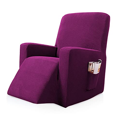 OwkHome Jacquard-Schonbezug for Relaxsessel Mit Taschen, Superelastischem Möbelschutz Und Elastischen Bändern(Purple) von OwkHome