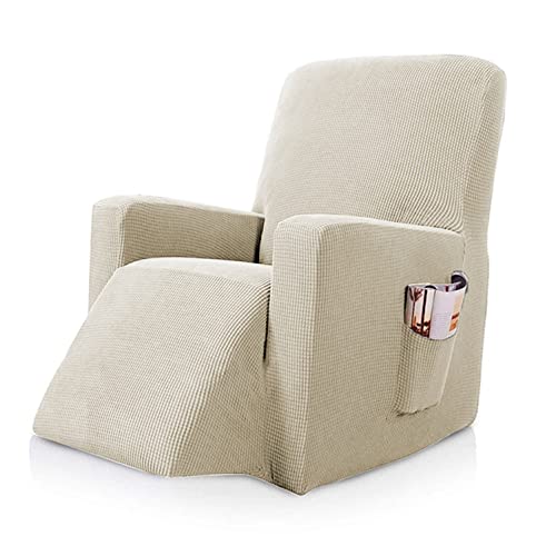 OwkHome Jacquard-Schonbezug for Relaxsessel Mit Taschen, Superelastischem Möbelschutz Und Elastischen Bändern(White1) von OwkHome
