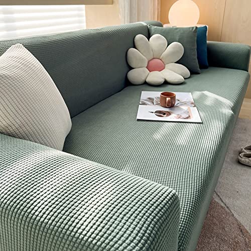 OwkHome Jacquard-Stoff Sofa Schonbezug Universal Stretch Solid Color Waschbar Möbelschutz(D,4 Seater (230-300cm)) von OwkHome