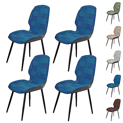 OwkHome Jacquard-Stretch-Barhocker-Schonbezüge, 6er-Set, Waschbarer, Gebogener Rückenschutz(Blue 4pcs) von OwkHome