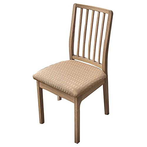 OwkHome Jacquard-Stretch-Sitzbezüge 4er-Set, Waschbare Esszimmerstuhl-Schoner(Khaki,4 PCS) von OwkHome