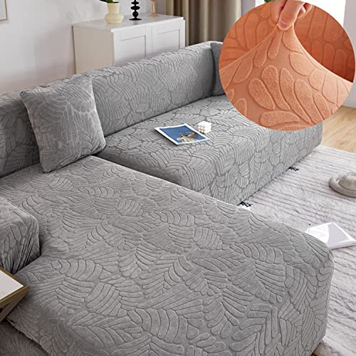 OwkHome Jacquard-Stretch-Sofabezug Mit Anti-Rutsch-Schutz(Grey-3,2 Seater+2 Seater) von OwkHome