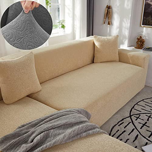 OwkHome Jacquard-Stretch-Sofabezug Mit Anti-Rutsch-Schutz(Yellow,2 Seater+2 Seater) von OwkHome