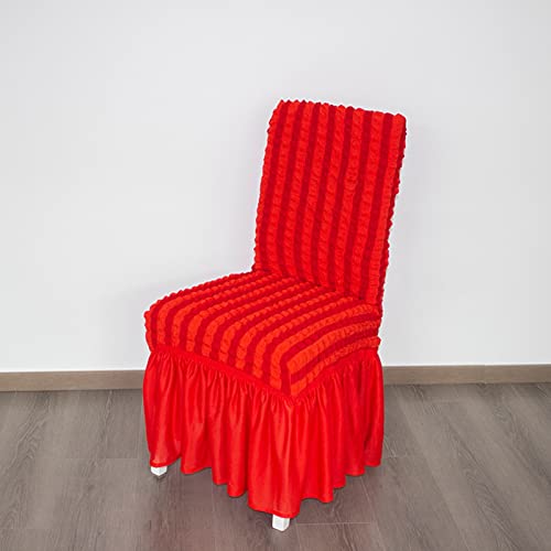 OwkHome Jacquard-Stretch-Stuhlbezug Parson Mit Rock, Waschbarer, Abnehmbarer Möbelschutz Im Landhausstil(Tachibana,2PCS) von OwkHome