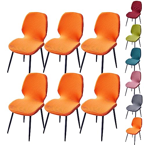 OwkHome Jacquard-Stretch-Stuhlhussen-Set, Waschbare Und Abnehmbare Barhocker-Schutzbezüge(Orange 6pcs) von OwkHome