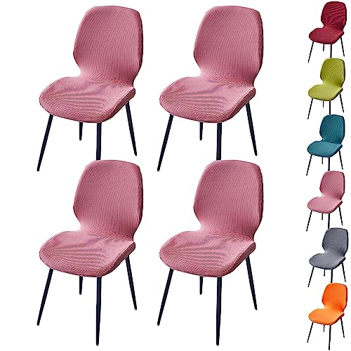OwkHome Jacquard-Stretch-Stuhlhussen-Set, Waschbare Und Abnehmbare Barhocker-Schutzbezüge(Pink 4pcs) von OwkHome