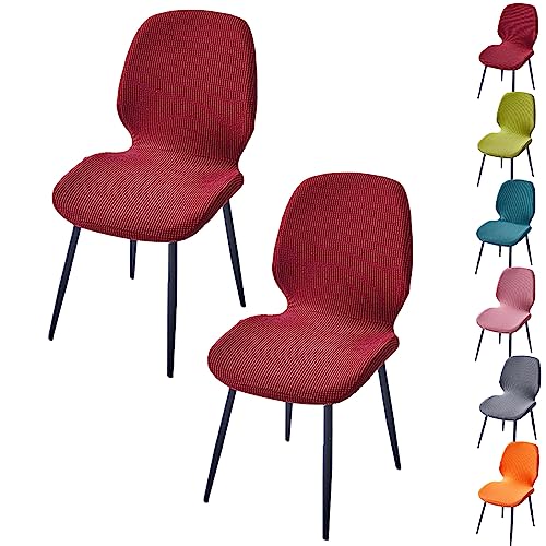 OwkHome Jacquard-Stretch-Stuhlhussen-Set, Waschbare Und Abnehmbare Barhocker-Schutzbezüge(Red 2pcs) von OwkHome
