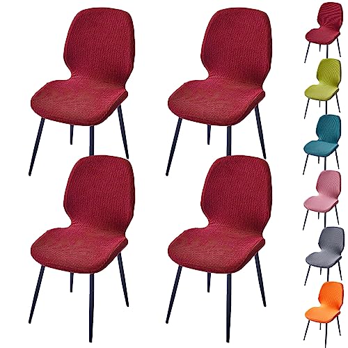 OwkHome Jacquard-Stretch-Stuhlhussen-Set, Waschbare Und Abnehmbare Barhocker-Schutzbezüge(Red 4pcs) von OwkHome