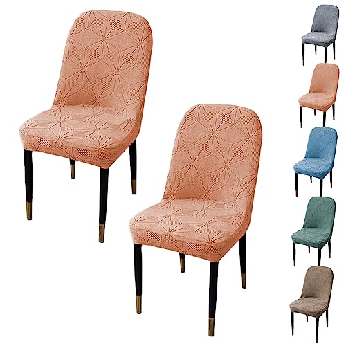 OwkHome Jacquard-Stuhlhussen-Set for Geschwungene Stühle – Verdickter Stretchbezug for Esszimmerstühle Von Parson(Orange 2pcs) von OwkHome