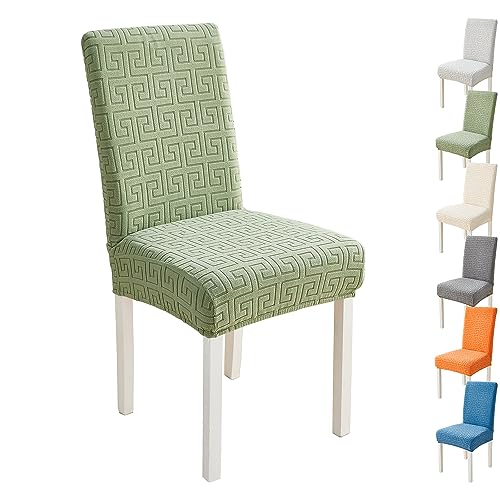 OwkHome Jacquard Verdickt Stretch Universal Esszimmer Stuhl Abdeckung Slipcover Protector(Green 1pcs) von OwkHome