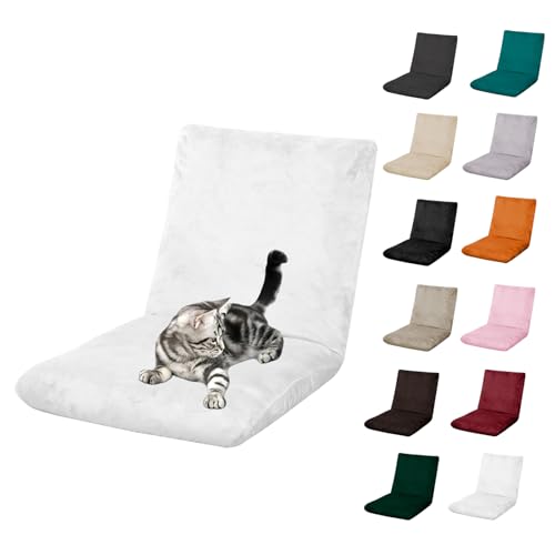 OwkHome Klappbarer Gaming-Stuhlbezug, Samtbezug for Liegestühle, Rutschfester Möbelschutz for Das Wohnzimmer(White) von OwkHome
