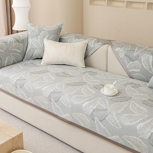 OwkHome Kühlender, Atmungsaktiver Sofabezug Mit Anti-Rutsch-Design, Waschbarer Schonbezug for Sommerkomfort, Universell Passender Möbelschutz(Grey,90 * 120CM/35.4 * 47IN) von OwkHome