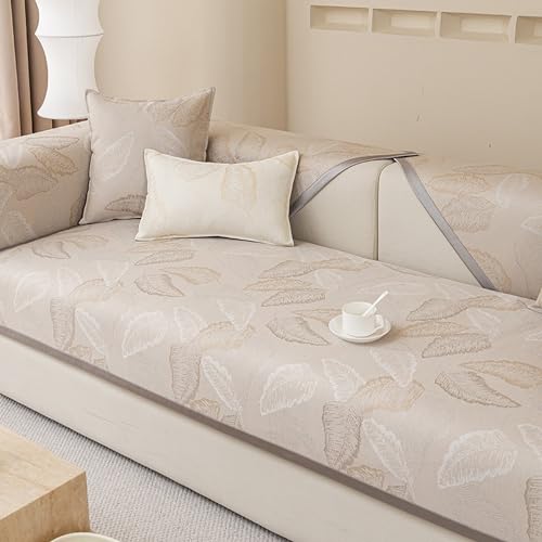 OwkHome Kühlender, Atmungsaktiver Sofabezug Mit Anti-Rutsch-Design, Waschbarer Schonbezug for Sommerkomfort, Universell Passender Möbelschutz(Khaki,90 * 180CM/35.4 * 71IN) von OwkHome
