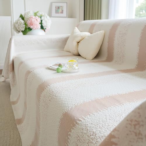 OwkHome Kühlender Sofabezug Aus Eisseide for Anbausofas, Schonbezug for Haustiere for 1–4 Kissen(Pink,71 * 134in) von OwkHome