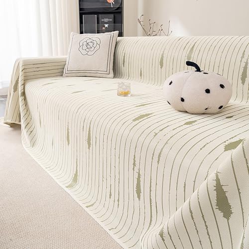OwkHome Kühlender Sofabezug Aus Eisseide for Sektionssofas, Atmungsaktiver, Rutschfester Schonbezug, Sommermöbelschutz(Green,71 * 181in) von OwkHome