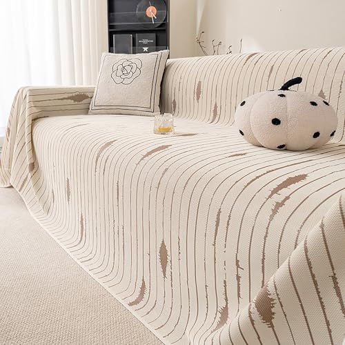 OwkHome Kühlender Sofabezug Aus Eisseide for Sektionssofas, Atmungsaktiver, Rutschfester Schonbezug, Sommermöbelschutz(Khaki,71 * 134in) von OwkHome