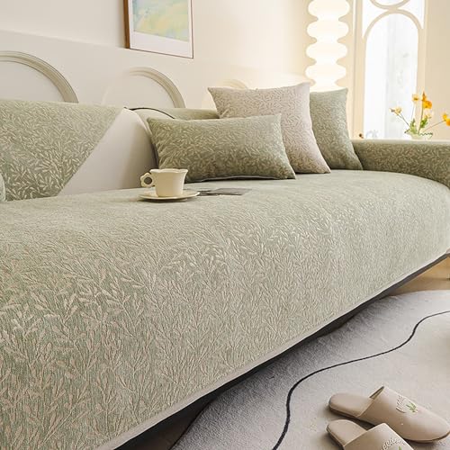 OwkHome L-förmiger Sofabezug for 2-4-Sitzer-Couches, Rutschfester, Waschbarer, Haustierfreundlicher Möbelschutz(Green,70 * 70CM/27.5 * 27.5IN) von OwkHome