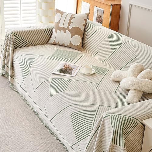 OwkHome Minimalistischer Sofabezug Mit Anti-Rutsch-Schutz – Waschbarer, Haustierfreundlicher Möbelbezug(Green,180 * 280cm/71 * 110in) von OwkHome