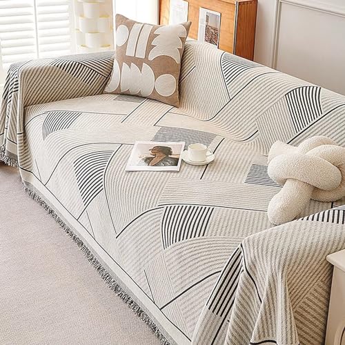 OwkHome Minimalistischer Sofabezug for 3-Sitzer-Couches, L-förmiger Schnittsofabezug, Waschbarer, Haustierfreundlicher Möbelschutz(Black,180 * 150cm/71 * 59in) von OwkHome