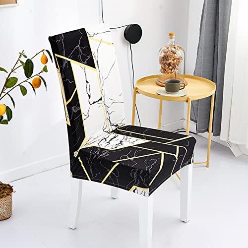 OwkHome Modernes Stretch-Esszimmerstuhl-Schonbezug-Set, Gemusterte, Waschbare Schonbezüge(B,2PCS) von OwkHome