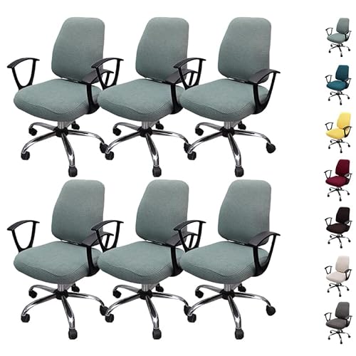 OwkHome Plaid Split Bürostuhl-Bezugsset - Stretch-Abnehmbarer Schonbezug for Drehbare Schreibtischstühle(B 6pcs) von OwkHome
