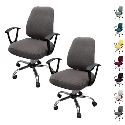 OwkHome Plaid Split Bürostuhl-Bezugsset - Stretch-Abnehmbarer Schonbezug for Drehbare Schreibtischstühle(F 2pcs) von OwkHome
