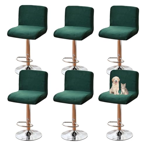 OwkHome Quadratisches Barhocker-Schonbezug-Set Mit Rückenlehne, wasserdichte Elastische Stuhlhussen for Den Privaten Und Gewerblichen Gebrauch(Green,6 Pieces) von OwkHome