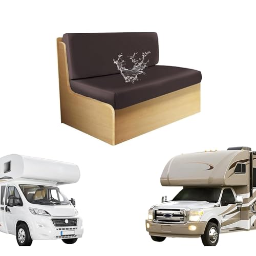 OwkHome RV Dinette Kissenbezüge Set wasserdichte Camper Sitz Schonbezüge Mit Rückenlehne & Bank Schutz(Deep Coffee) von OwkHome
