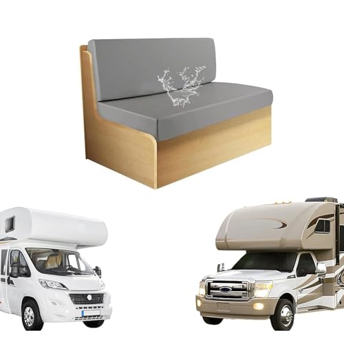 OwkHome RV Dinette Kissenbezüge Set wasserdichte Camper Sitz Schonbezüge Mit Rückenlehne & Bank Schutz(Light Gray) von OwkHome