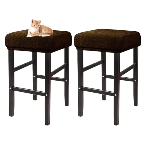 OwkHome Rechteckiges Barhocker-Bezugsset, wasserdichte Barhocker-Schonbezüge for Kneipenhocker Aus Holz Und Metall(Dark Coffee) von OwkHome