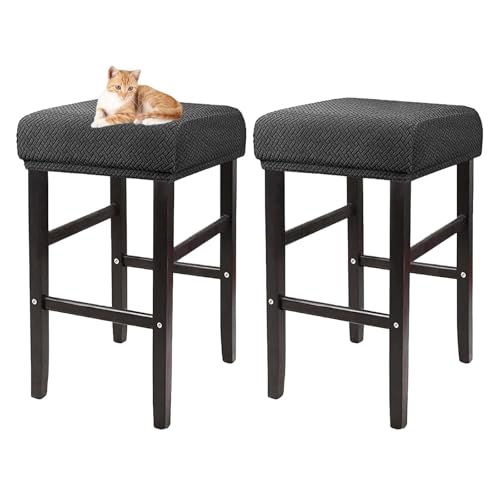 OwkHome Rechteckiges Barhocker-Bezugsset, wasserdichte Barhocker-Schonbezüge for Kneipenhocker Aus Holz Und Metall(Dark Gray) von OwkHome