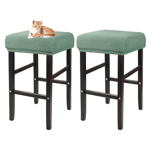 OwkHome Rechteckiges Barhocker-Bezugsset, wasserdichte Barhocker-Schonbezüge for Kneipenhocker Aus Holz Und Metall(Green) von OwkHome