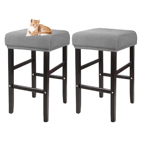 OwkHome Rechteckiges Barhocker-Bezugsset, wasserdichte Barhocker-Schonbezüge for Kneipenhocker Aus Holz Und Metall(Light Gray) von OwkHome