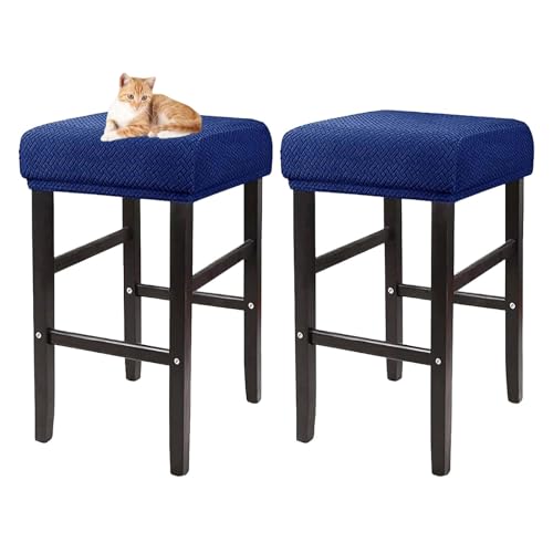 OwkHome Rechteckiges Barhocker-Bezugsset, wasserdichte Barhocker-Schonbezüge for Kneipenhocker Aus Holz Und Metall(Navy Blue) von OwkHome