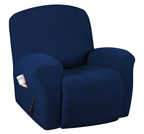 OwkHome Relaxsessel-Schonbezug Mit Elastischer Seitentasche, Jacquard-Möbelschutz for Stühle(Blue) von OwkHome