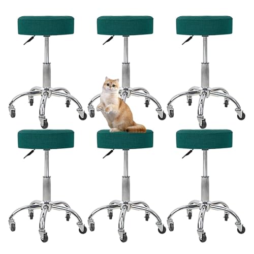 OwkHome Runder Barhocker-Schonbezug-Set, Abnehmbarer, Waschbarer Sitzschutz for Küche Und Büro(Dark Blue,6 Pack) von OwkHome