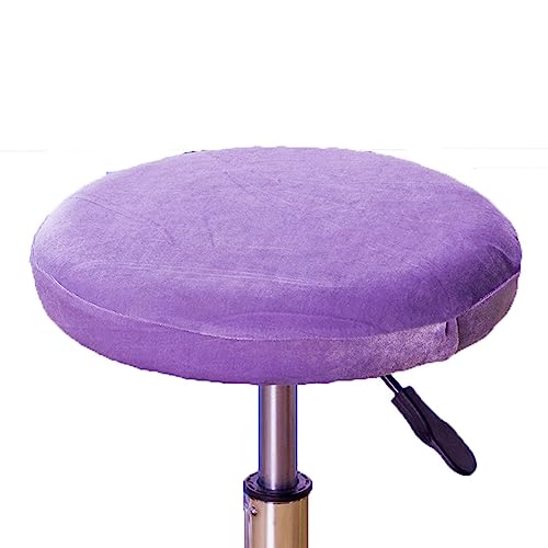 OwkHome Runder Hockerbezug Aus Samt, Elastischer Schonbezug for Barhocker Und Thekenhocker(Light Purple,2 Pieces) von OwkHome