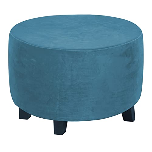 OwkHome Runder Ottoman-Bezug Aus Stretch-Samt, Waschbarer Pouf-Schonbezug Mit Abnehmbarem Design(1,Medium) von OwkHome
