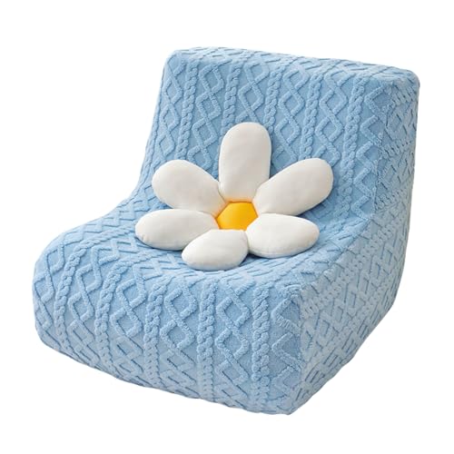 OwkHome Rutschfester Flanell-Sofabezug for Niedrige Sofas Und Sitzsäcke, Waschbarer Möbelschutz Mit Elastischem Rand(Blue) von OwkHome