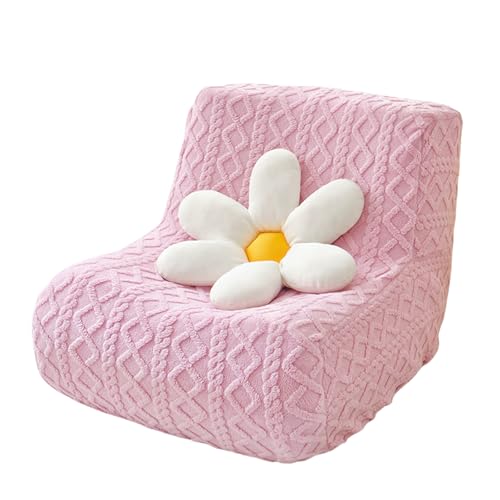 OwkHome Rutschfester Flanell-Sofabezug for Niedrige Sofas Und Sitzsäcke, Waschbarer Möbelschutz Mit Elastischem Rand(Pink) von OwkHome