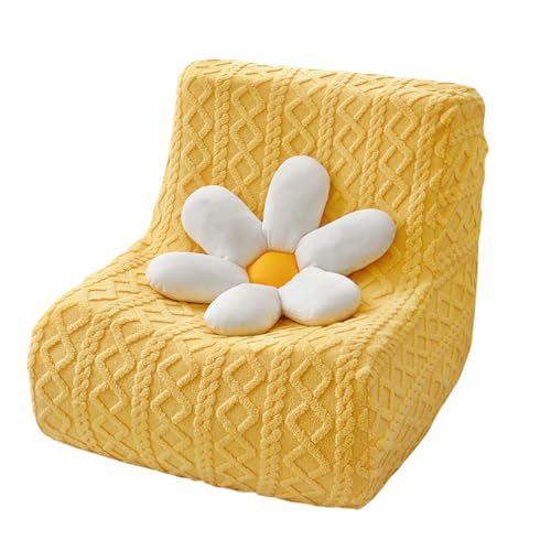 OwkHome Rutschfester Flanell-Sofabezug for Niedrige Sofas Und Sitzsäcke, Waschbarer Möbelschutz Mit Elastischem Rand(Yellow) von OwkHome