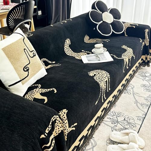 OwkHome Rutschfester Sofabezug Aus Chenille for 1-3-Sitzer-Couches, Waschbarer Möbelschutz, Mehrzweck-Schonbezug(Khaki,71 * 51in) von OwkHome