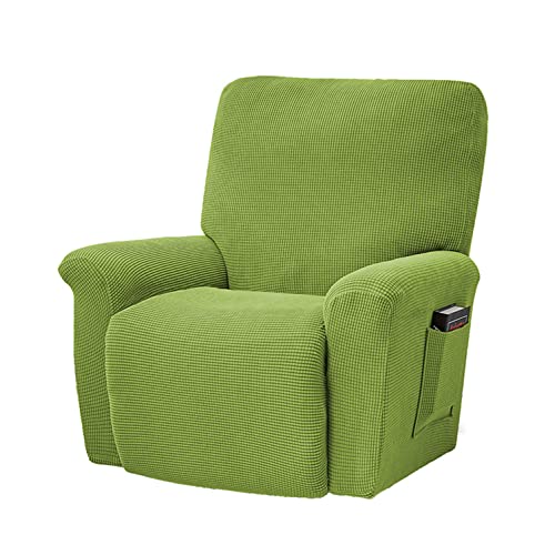 OwkHome Rutschfestes Relaxsessel-Bezugsset 4-teilig Stretch-Möbelschutz Mit Sicherheitsgurten(Green-2) von OwkHome