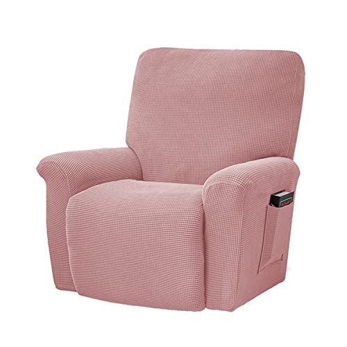 OwkHome Rutschfestes Relaxsessel-Bezugsset 4-teilig Stretch-Möbelschutz Mit Sicherheitsgurten(Pink-2) von OwkHome