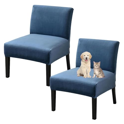OwkHome Samtbezüge for Stühle Ohne Armlehnen – Stretch-Möbelschutz for Den Einsatz In Mehreren Räumen(Navy Blue 1) von OwkHome