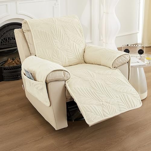 OwkHome Samtbezug-Set for Relaxsessel Mit Rutschfestem Design – Verdickter, Waschbarer Schonbezug for Ganzjährigen Möbelschutz(Beige) von OwkHome