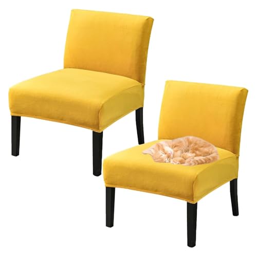 OwkHome Samtbezug for Akzentstühle Ohne Armlehnen, Rutschfester Schutz for Wohnzimmer- Und Hotelmöbel(Yellow) von OwkHome
