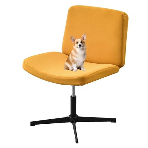 OwkHome Samtüberzüge for Bürostühle Ohne Armlehnen, Sitzschoner for Schreibtischstühle(Yellow,1 Piece) von OwkHome